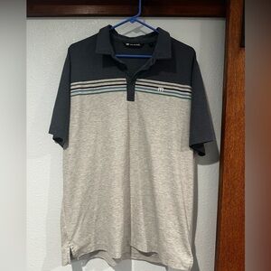 Travis Mathew Gray and Dark Gray Polo Shirt